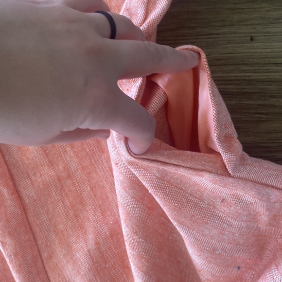 FRNCH Paris tangerine orange Cotton Linen oversized shift romper. Retro Med - Picture 7 of 8